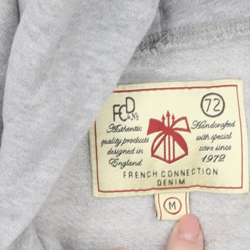 French Connection Women Grey Medium Pullover Hoodie 100% Cotton FC Seventy Two