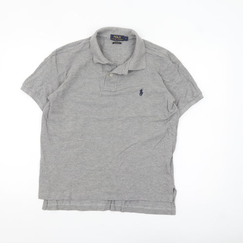 Ralph Lauren Men's Grey Custom Fit Polo Shirt Size S