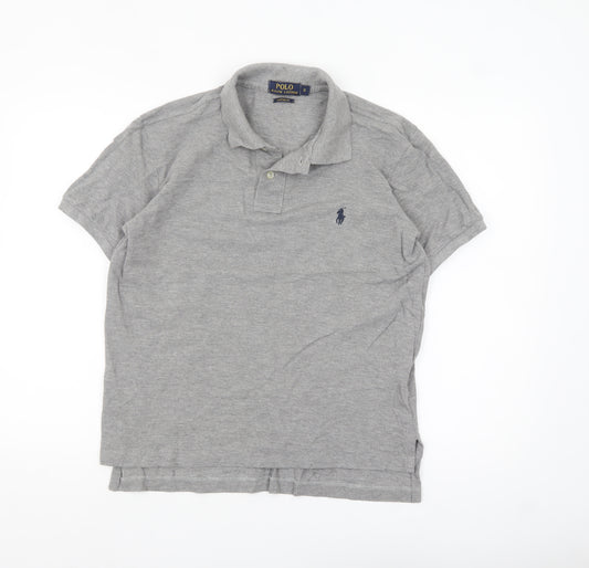 Ralph Lauren Men's Grey Custom Fit Polo Shirt Size S