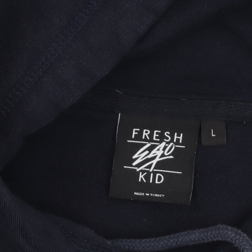 Fresh Ego Kid Men’s Blue Pullover Hoodie L Streetwear Logo