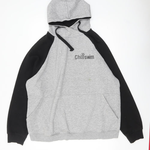 Roly Men's Grey 2XL Pullover Hoodie ChillSwim Graphic Sports Sweatshirt