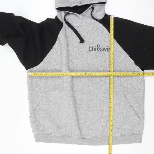 Roly Men's Grey 2XL Pullover Hoodie ChillSwim Graphic Sports Sweatshirt