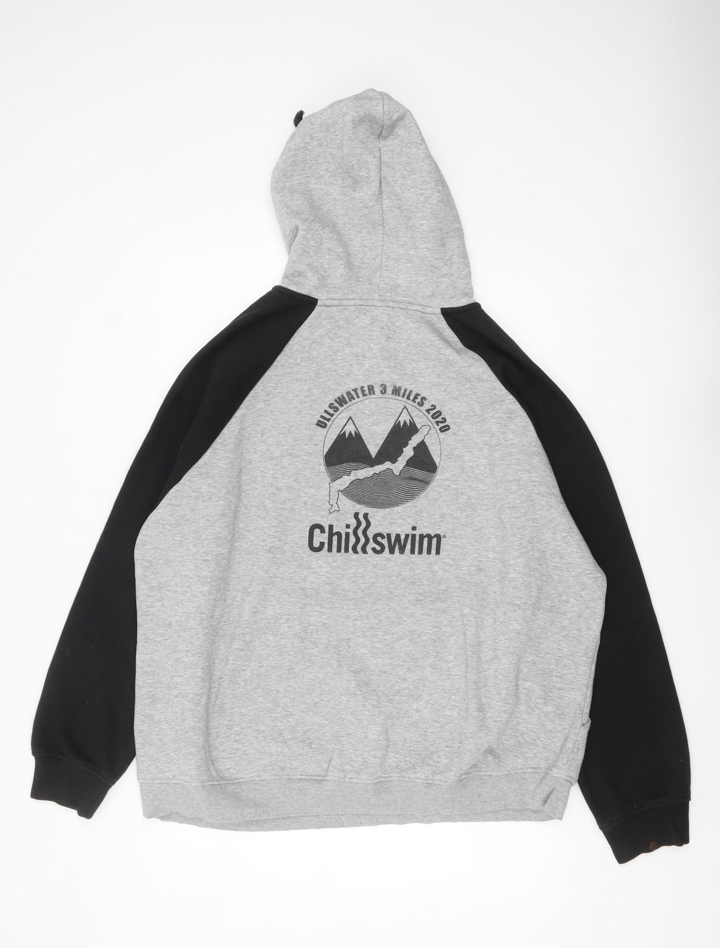 Roly Men's Grey 2XL Pullover Hoodie ChillSwim Graphic Sports Sweatshirt