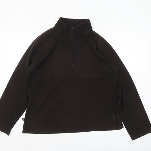 Mountainlife Men's Black Fleece 1/2 Zip Pullover Sweatshirt L