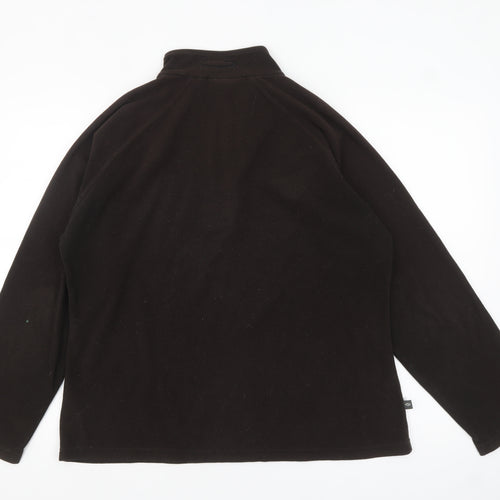 Mountainlife Men's Black Fleece 1/2 Zip Pullover Sweatshirt L