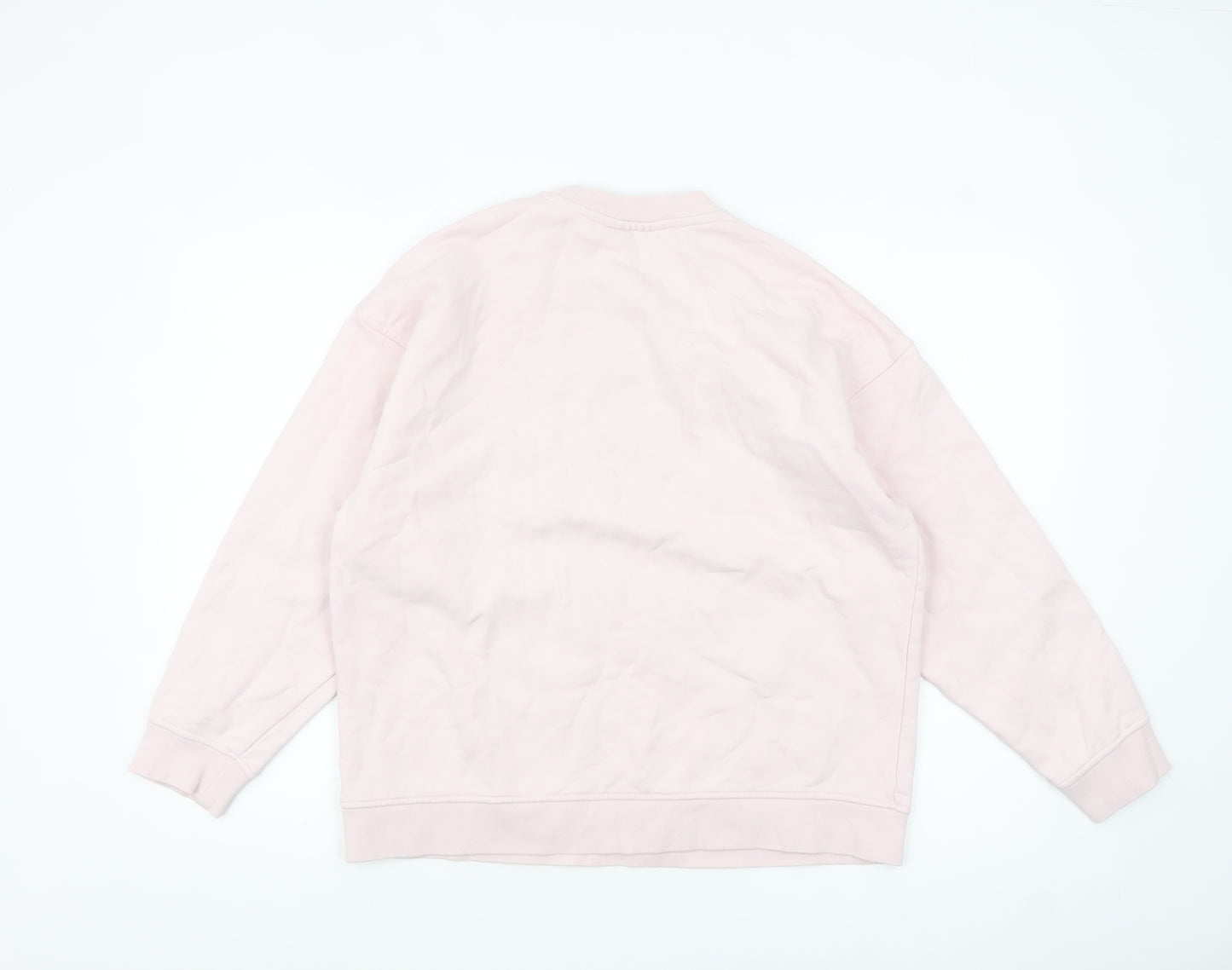 Couture Women Pink Crew Neck Cotton Pullover Sweatshirt UK S