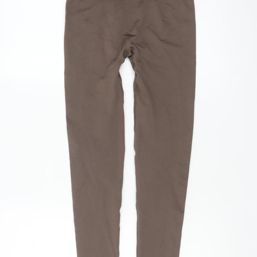 PrettyLittleThing Women Brown Seamless Leggings Size S