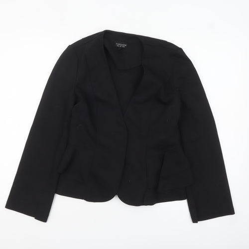 Topshop Women’s Black Peplum Suit Jacket UK 10 Polyester Cotton Blend