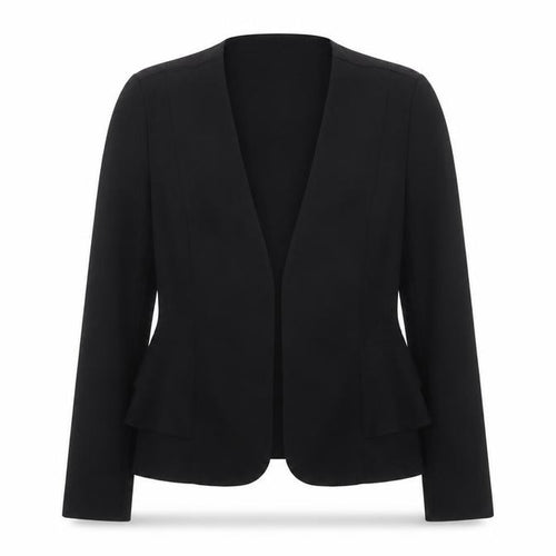 Topshop Women’s Black Peplum Suit Jacket UK 10 Polyester Cotton Blend