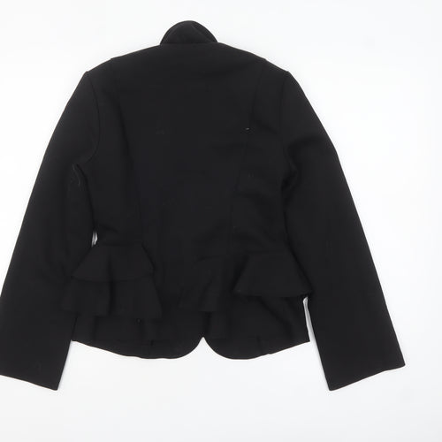 Topshop Women’s Black Peplum Suit Jacket UK 10 Polyester Cotton Blend