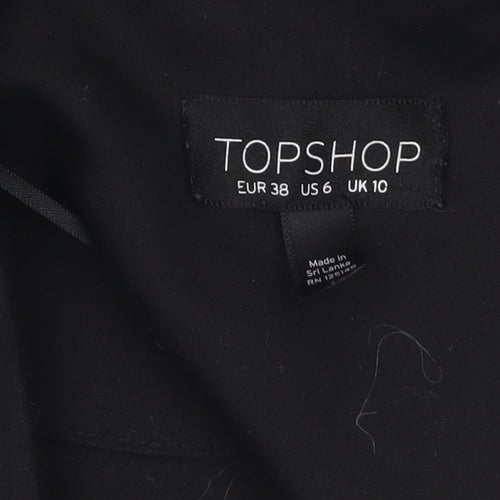 Topshop Women’s Black Peplum Suit Jacket UK 10 Polyester Cotton Blend