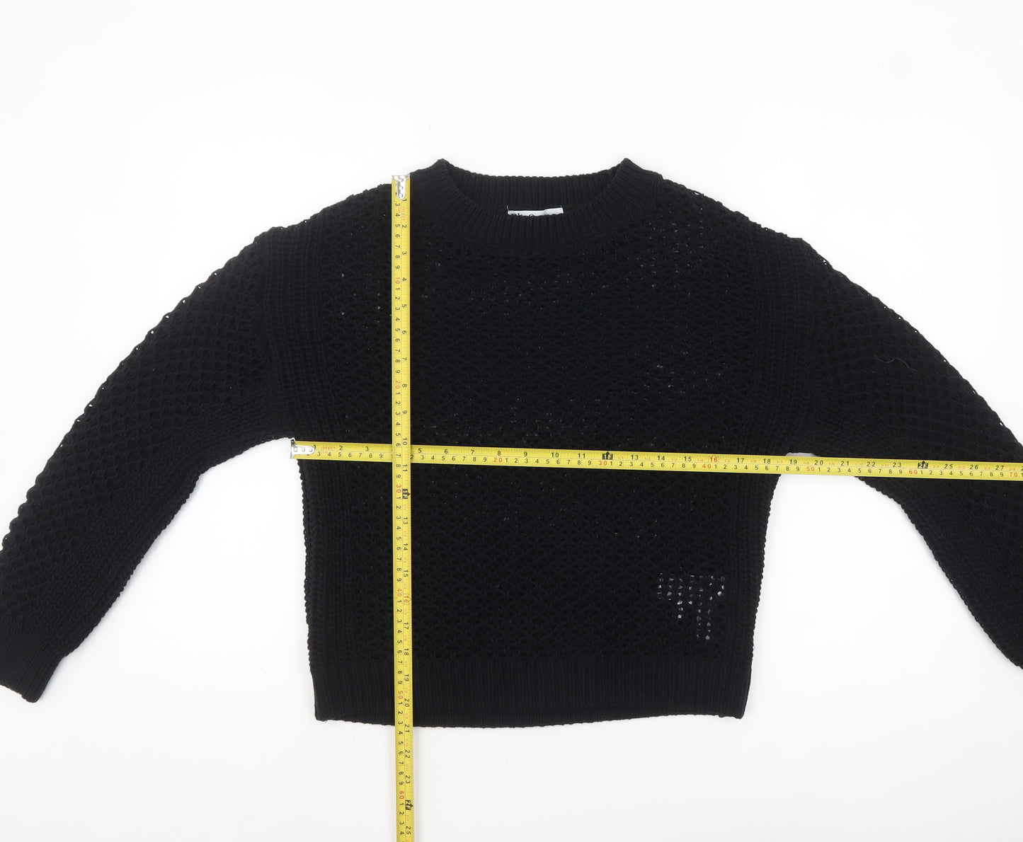 Rita Ora x Primark Womens Black Chunky Knit Jumper Size S 10-12