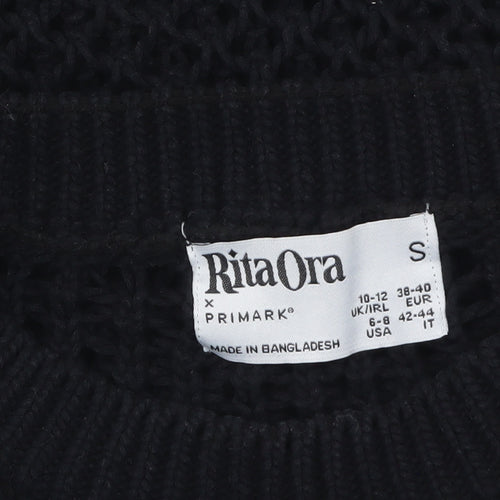 Rita Ora x Primark Womens Black Chunky Knit Jumper Size S 10-12