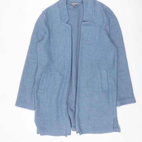 Principles Women Blue Size 14 Open Front Knit Cardigan