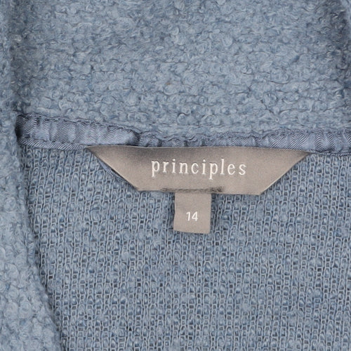 Principles Women Blue Size 14 Open Front Knit Cardigan