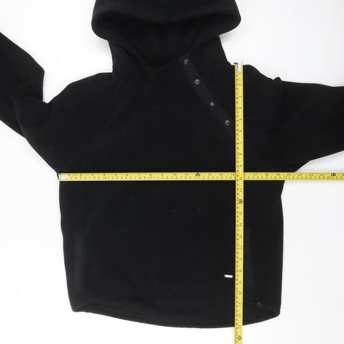 Hollister Womens Black Small Fleece Hoodie with Snap Closure