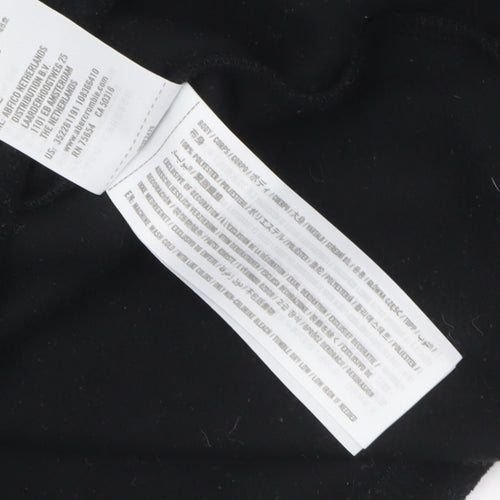 Hollister Womens Black Small Fleece Hoodie with Snap Closure