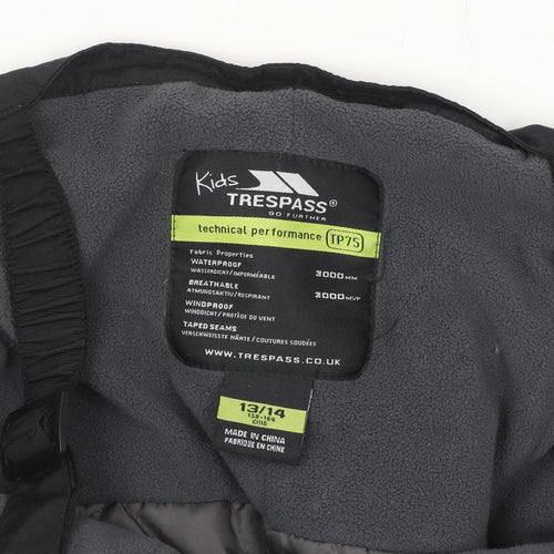 Trespass Girls Black Waterproof Ski Overall 13-14 Years Winter Softshell