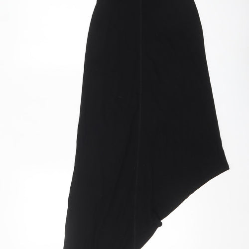 River Island Women’s Black Asymmetric Sleeveless Jersey Dress Size 10