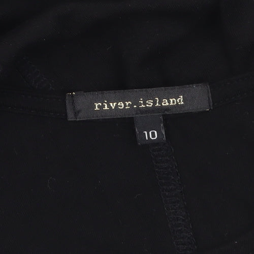 River Island Women’s Black Asymmetric Sleeveless Jersey Dress Size 10