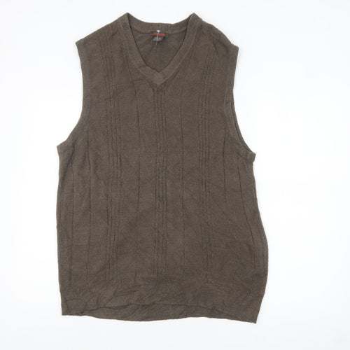 Dockers Men's Brown Acrylic V-Neck Knit Vest XL