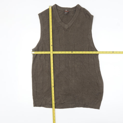 Dockers Men's Brown Acrylic V-Neck Knit Vest XL