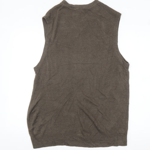 Dockers Men's Brown Acrylic V-Neck Knit Vest XL