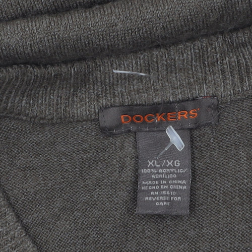 Dockers Men's Brown Acrylic V-Neck Knit Vest XL