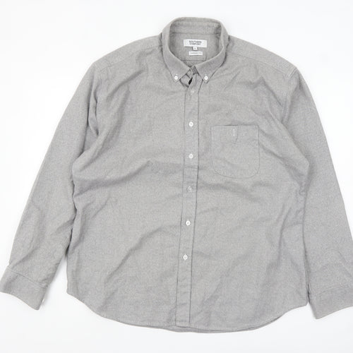 Southern Comfort Men's Grey Cotton Button-Up Shirt XL Tapered Fit