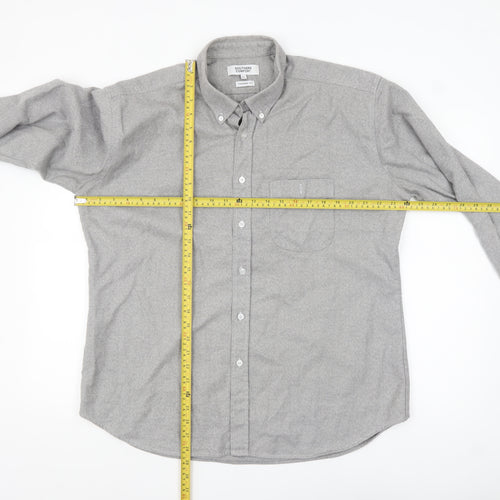 Southern Comfort Men's Grey Cotton Button-Up Shirt XL Tapered Fit