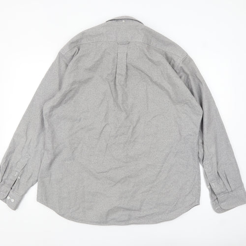 Southern Comfort Men's Grey Cotton Button-Up Shirt XL Tapered Fit
