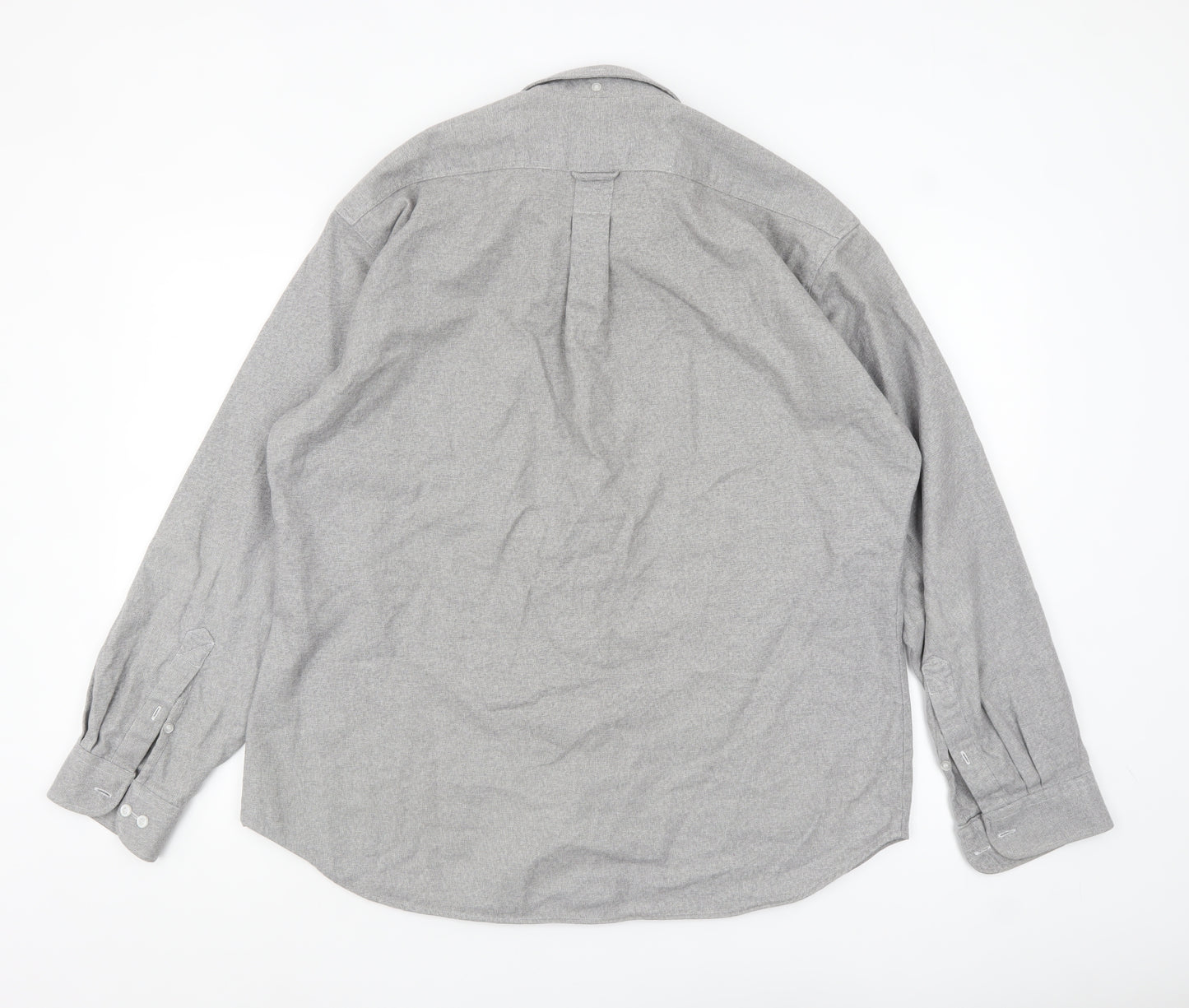 Southern Comfort Men's Grey Cotton Button-Up Shirt XL Tapered Fit