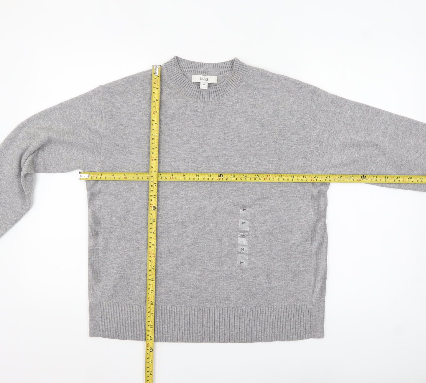 Marks and Spencer Women Grey M Knit Pullover Jumper