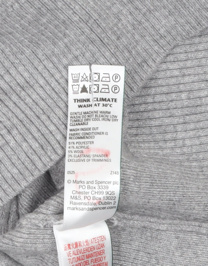 Marks and Spencer Women Grey M Knit Pullover Jumper