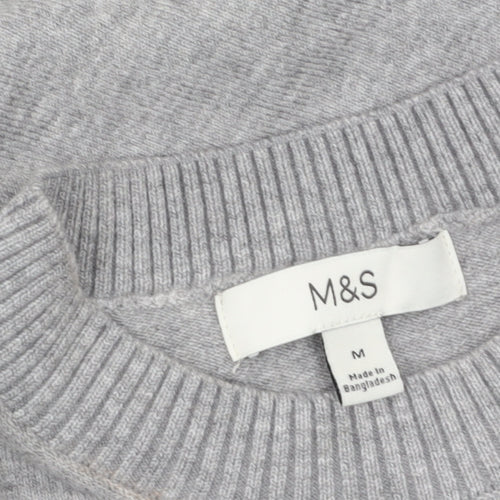Marks and Spencer Women Grey M Knit Pullover Jumper
