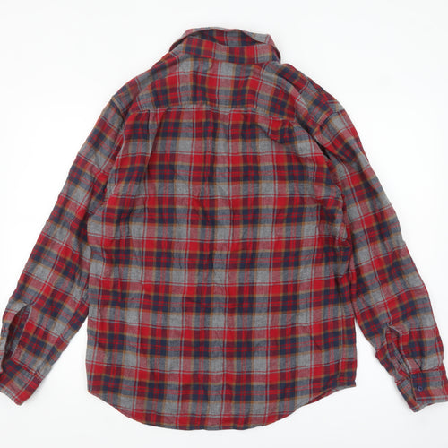 American Eagle Mens Red Plaid Flannel Button-Up Shirt M Regular