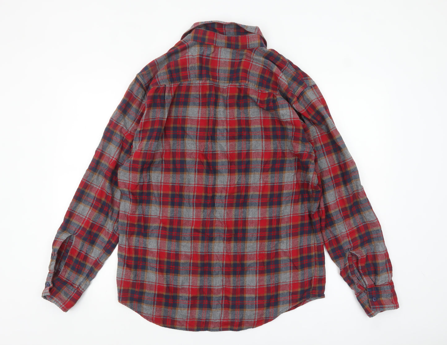 American Eagle Mens Red Plaid Flannel Button-Up Shirt M Regular