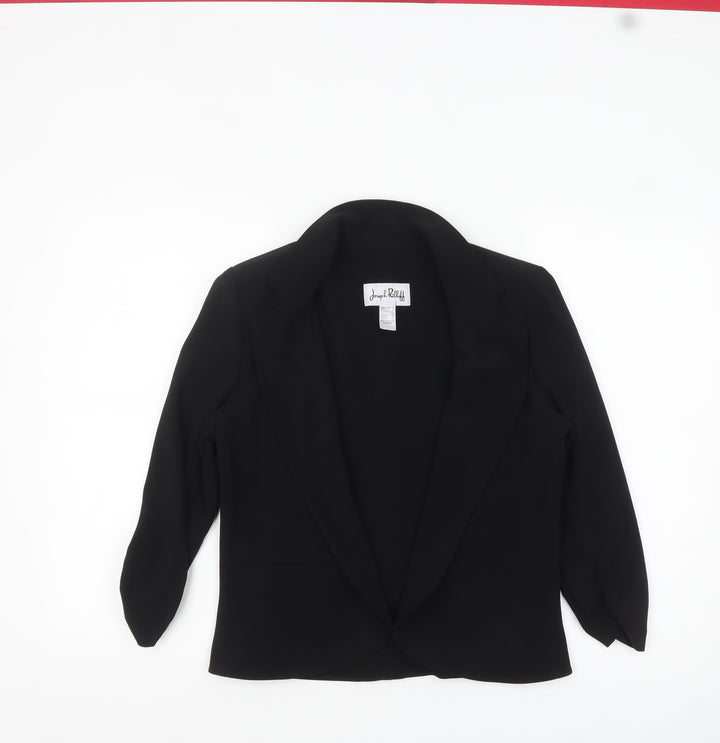 Joseph Ribkoff Women Black Blazer UK 12 Single-Breasted Classic Jacket