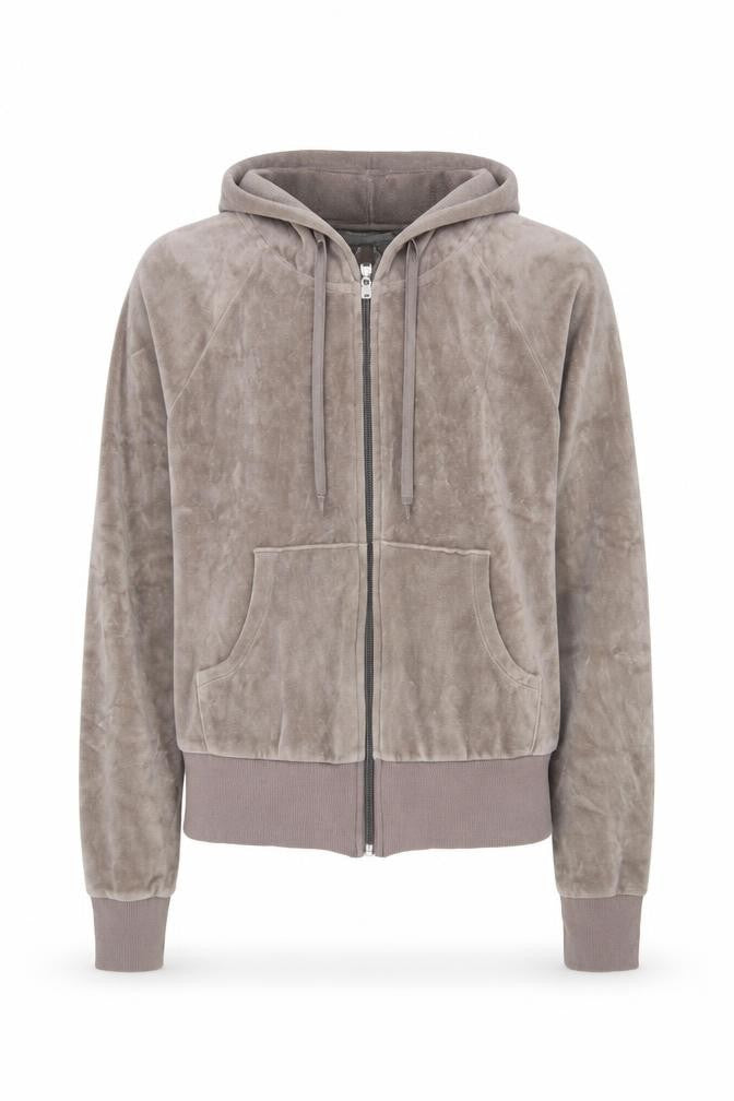 Marks and Spencer Women Taupe Velour Full Zip Hoodie UK 10