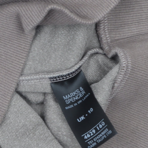 Marks and Spencer Women Taupe Velour Full Zip Hoodie UK 10