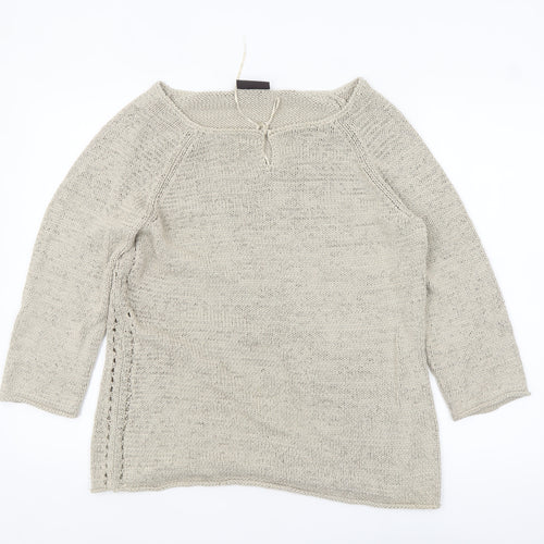 Principles Women’s Beige Boat Neck 3/4 Sleeve Knit Jumper Size 18