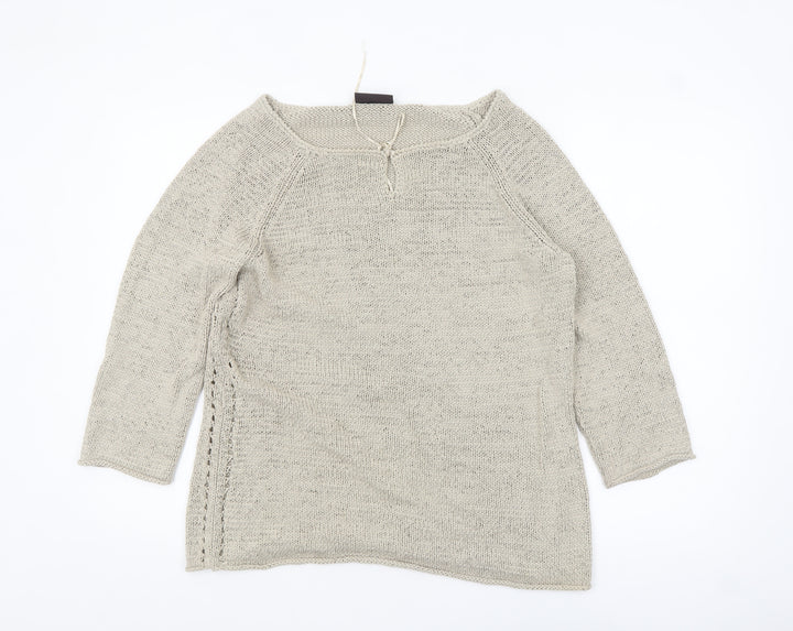 Principles Women’s Beige Boat Neck 3/4 Sleeve Knit Jumper Size 18