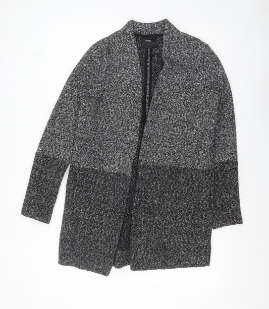 Next Women’s Grey Coatigan Size 6 Mid-Length Open Front Overcoat