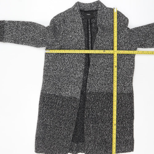 Next Women’s Grey Coatigan Size 6 Mid-Length Open Front Overcoat