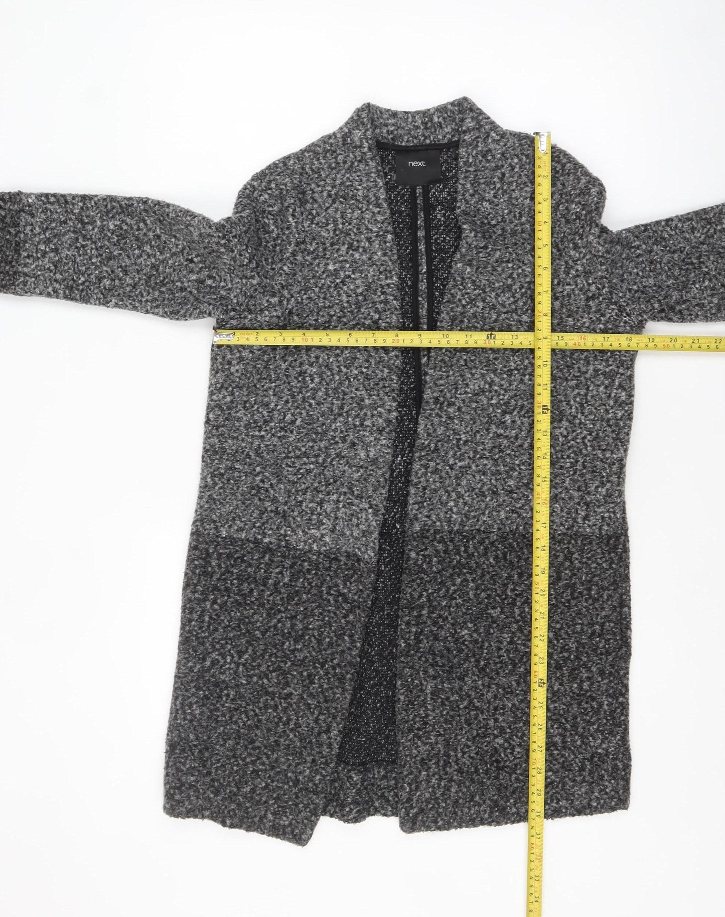 Next Women’s Grey Coatigan Size 6 Mid-Length Open Front Overcoat