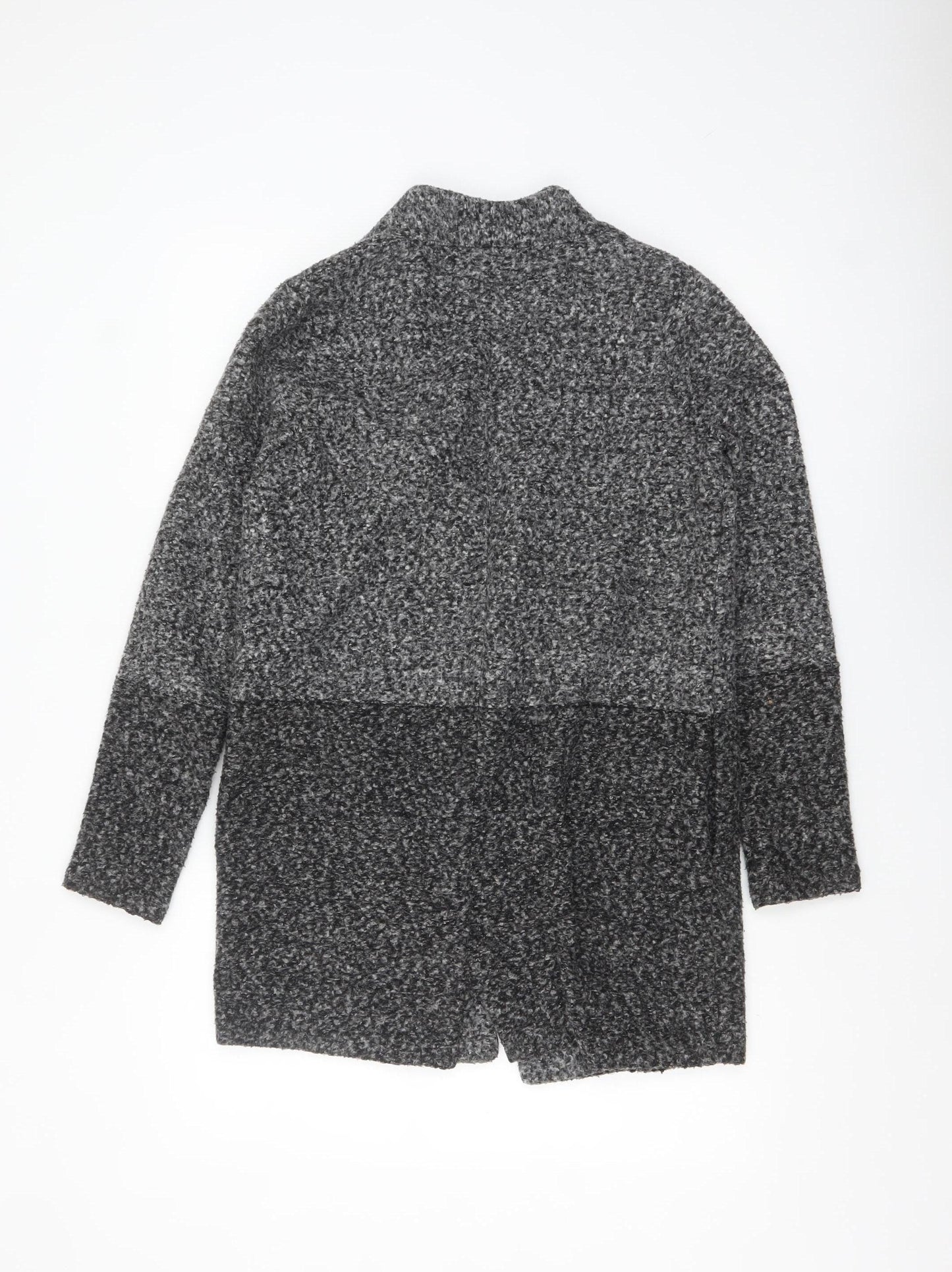 Next Women’s Grey Coatigan Size 6 Mid-Length Open Front Overcoat