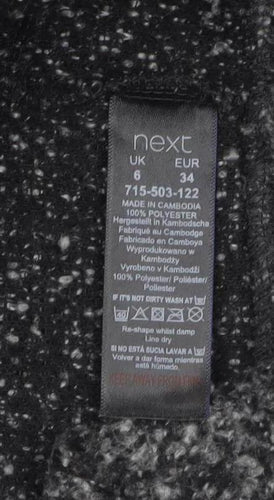 Next Women’s Grey Coatigan Size 6 Mid-Length Open Front Overcoat