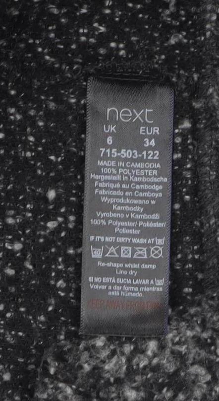 Next Women’s Grey Coatigan Size 6 Mid-Length Open Front Overcoat