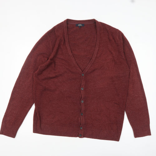 Easy Men’s Brown Acrylic Button-Up Cardigan Size L