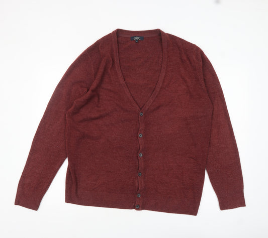 Easy Men’s Brown Acrylic Button-Up Cardigan Size L